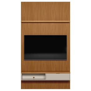 Painel Ripado Para Tv 60 Pol. Com Bancada 141Cm Prime Plus L06 Nature/Off White - Mpozenato