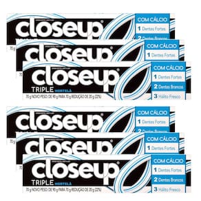 Kit Creme Dental Close Up Triple Hortelã 70g - 6 Unidades