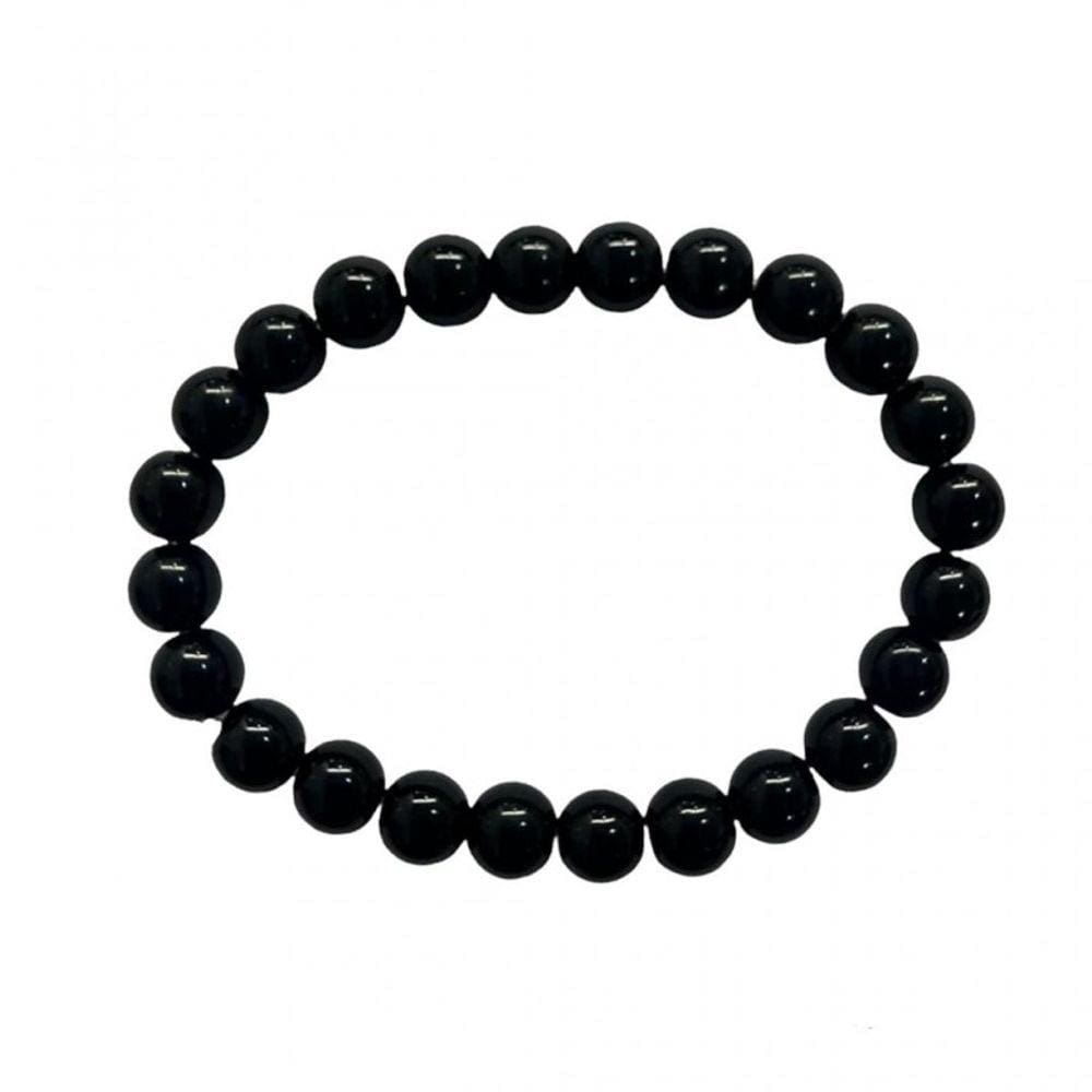 Pulseira Pedra Onix Negra Natural Unissex 8 mm