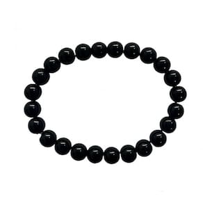 Pulseira Pedra Onix Negra Natural Unissex 8 mm