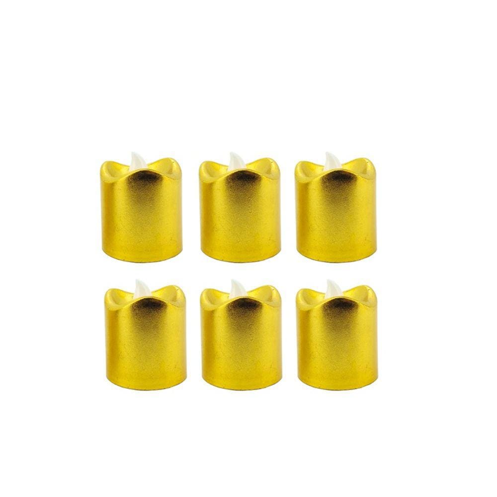 Kit 6 Velas Dourada Eletrônica LED 4cm - Yangzi