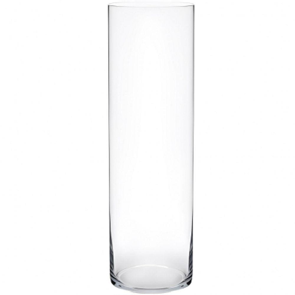 Vaso Cilíndrico de Vidro 14x60cm para Arranjos Florais em Eventos e Decoração