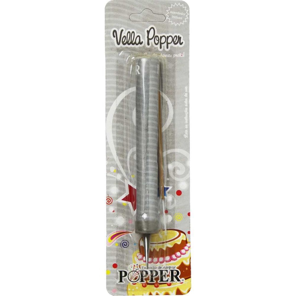 Vela para Aniversario Fontana Chama Prata