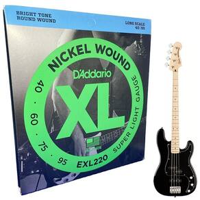 Encordoamento Daddario Baixo 4 Cordas 040 / 095 Leve EXL 220 Nickel Wound