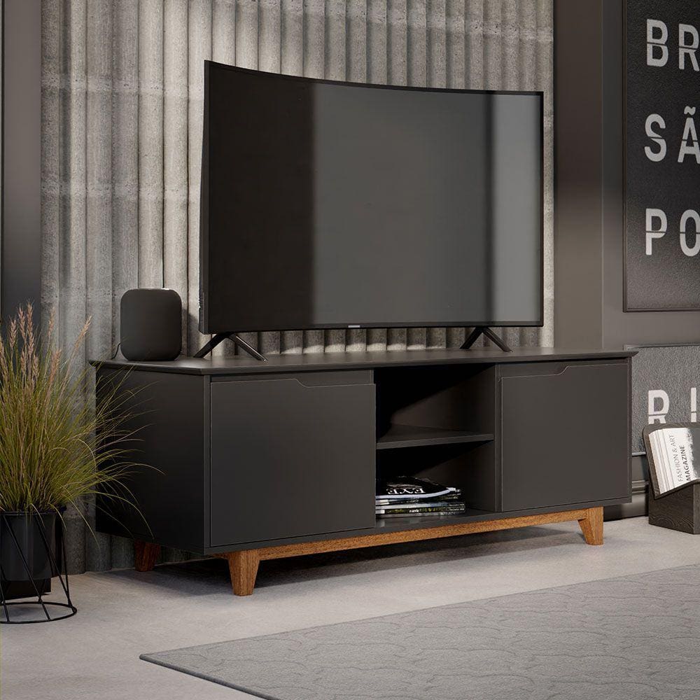 Rack para TV Flow Preto - EJ Moveis