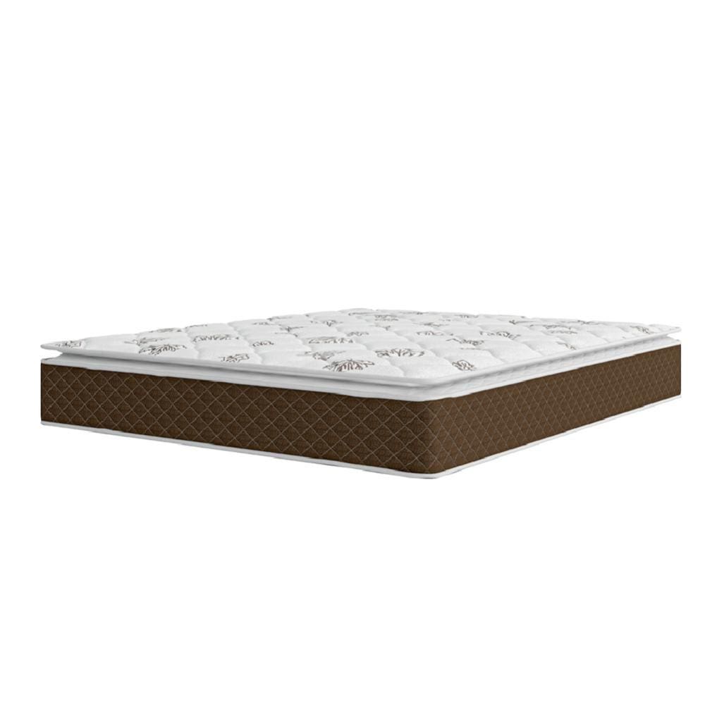 Colchão Casal Queen Molas Ensacadas Pillow Top Martino 158x198x25cm Marrom/Branco Umaflex - Suporta até 120kg por Pessoa