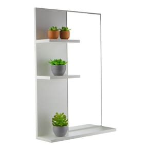 Armário Para Banheiro Com Espelho Liege A Branco 68Cm
