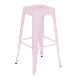 Banqueta Alta Iron Tolix 76 Cm Rosa Claro Rosa Claro
