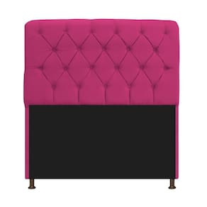 Cabeceira Estofada Lady 160 Cm Queen Size Com Capitonê Suede - Doce Sonho Móveis Pink