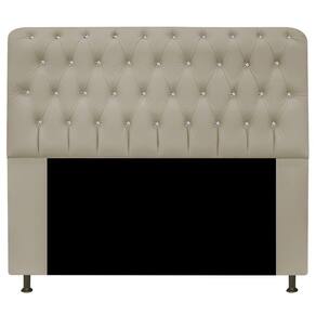 Cabeceira Estofada Lady Com Strass 160 Cm Queen Size Corano - Doce Sonho Móveis Bege