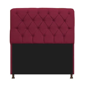 Cabeceira Estofada Lady 160 Cm Queen Size Com Capitonê Suede - Doce Sonho Móveis Bordô