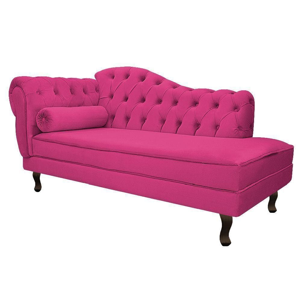 Diva Recamier Diana 140cm Lado Direito Suede - Doce Sonho Móveis Pink