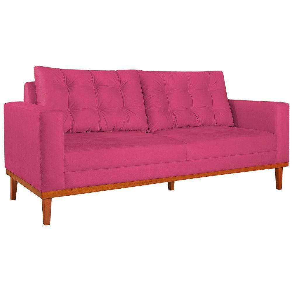 Sofá 2 Lugares Dubai Suede - Doce Sonho Móveis Pink