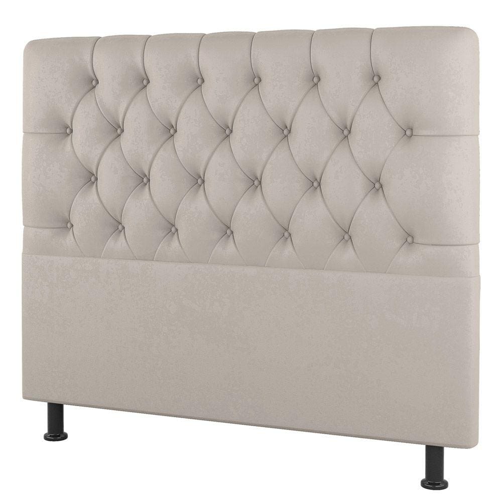 Cabeceira Cama Box Casal Nice 140cm Suede Bege - Desk Design