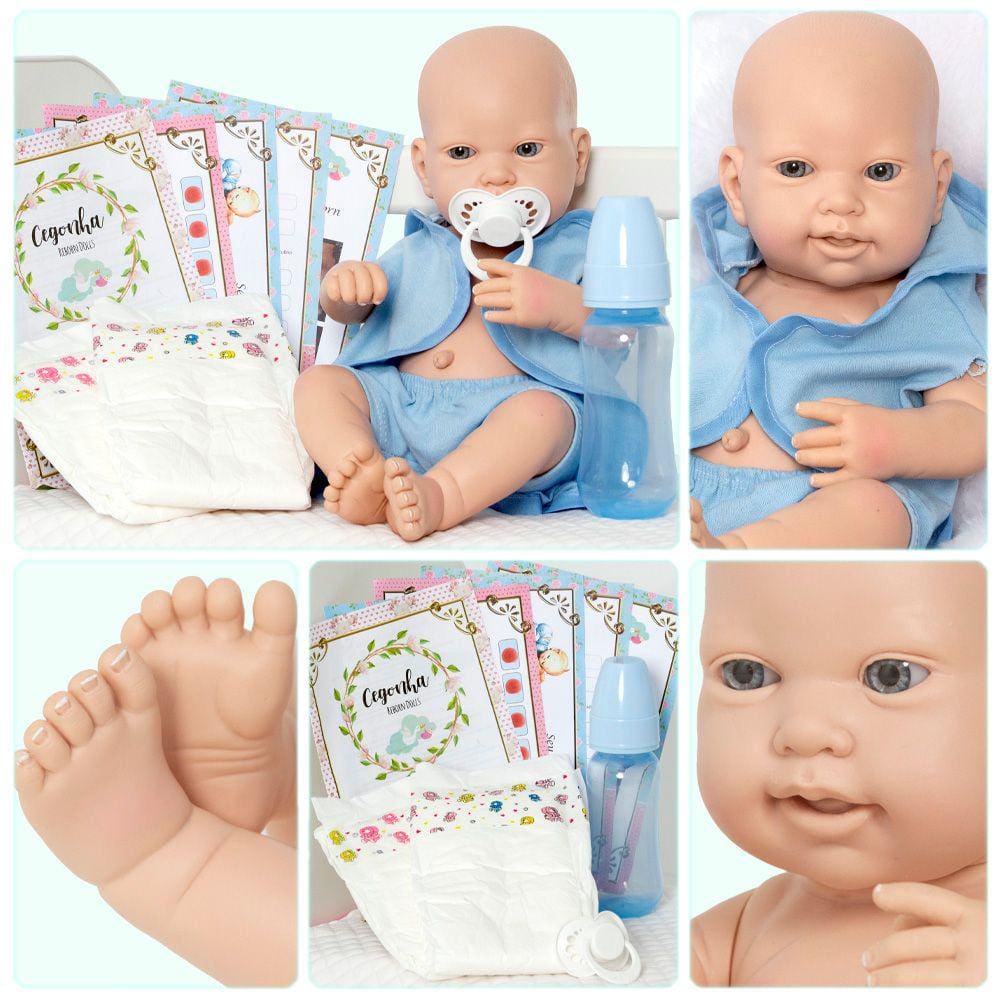 Bebê Lucas de Macacão (Bebe Reborn Menino de Silicone)