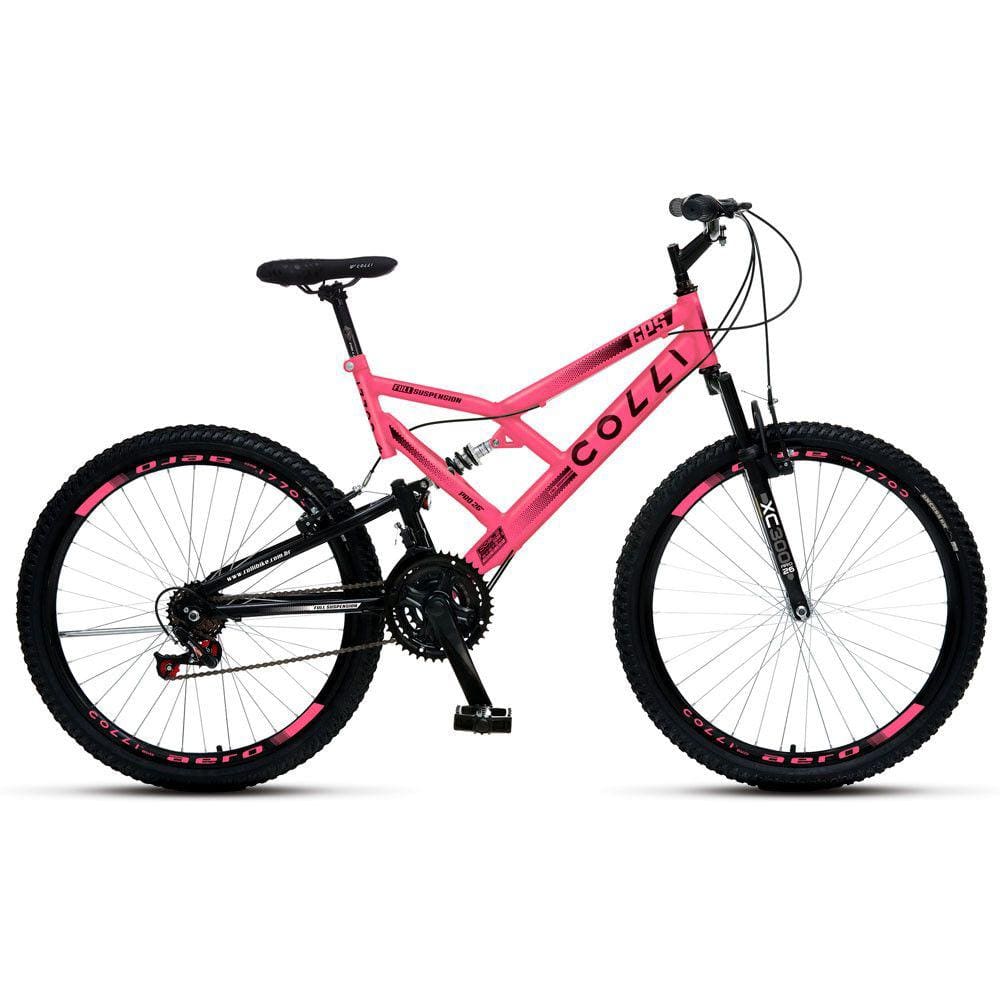 Bicicleta GPS Dupla Suspensão Aro 26 V-brake 21 Marchas Colli