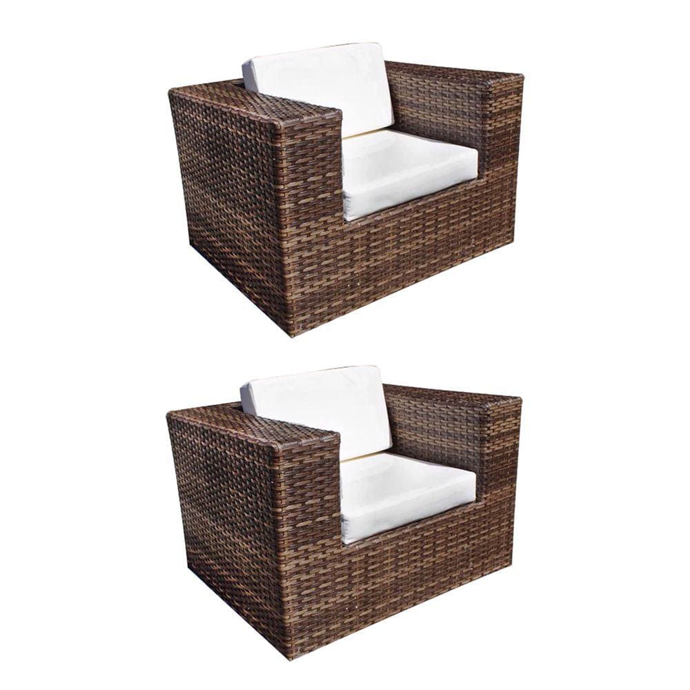 Kit 2 Poltronas Quadradas em Junco Copacabana - Argila