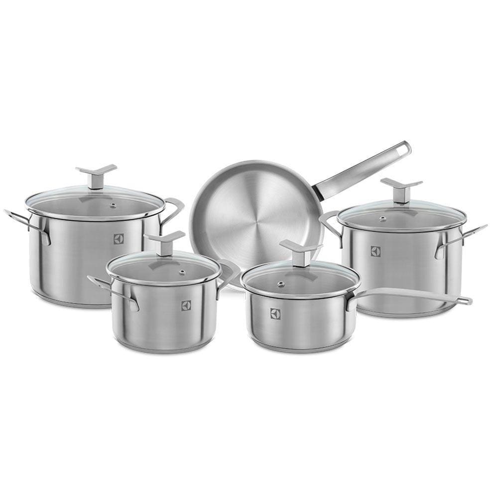 Conjunto de Panelas em Aço Inox com 05 Peças - Electrolux