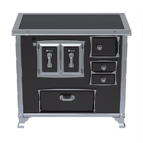 Fogão à Lenha N2 Venax Século XVIII Premium Vitrocerâmico Preto