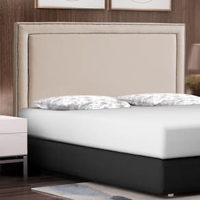 Cabeceira Cama Box Casal Queen Size Maísa 160cm Com Frame Veludo Bege - Abmaza