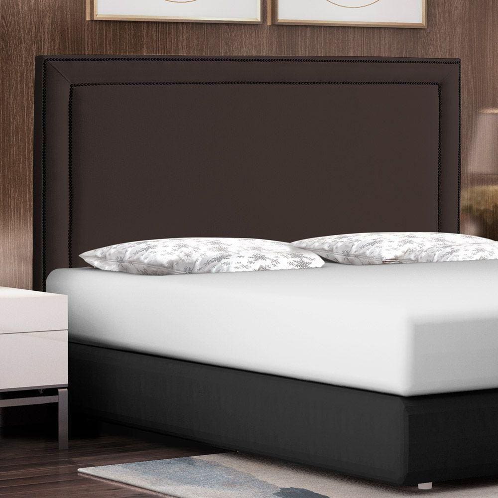 Cabeceira Cama Box Casal Maísa 140cm Com Frame Suede Marrom - Abmaza