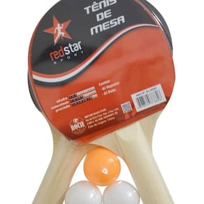 Kit 2 Raquete Tenis de Mesa Ping Pong Lisa 3 Bolinhas