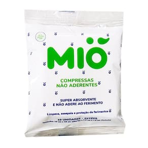 Compressas Não Aderentes Mió Super Absorvente Estéril com 10 Unidades