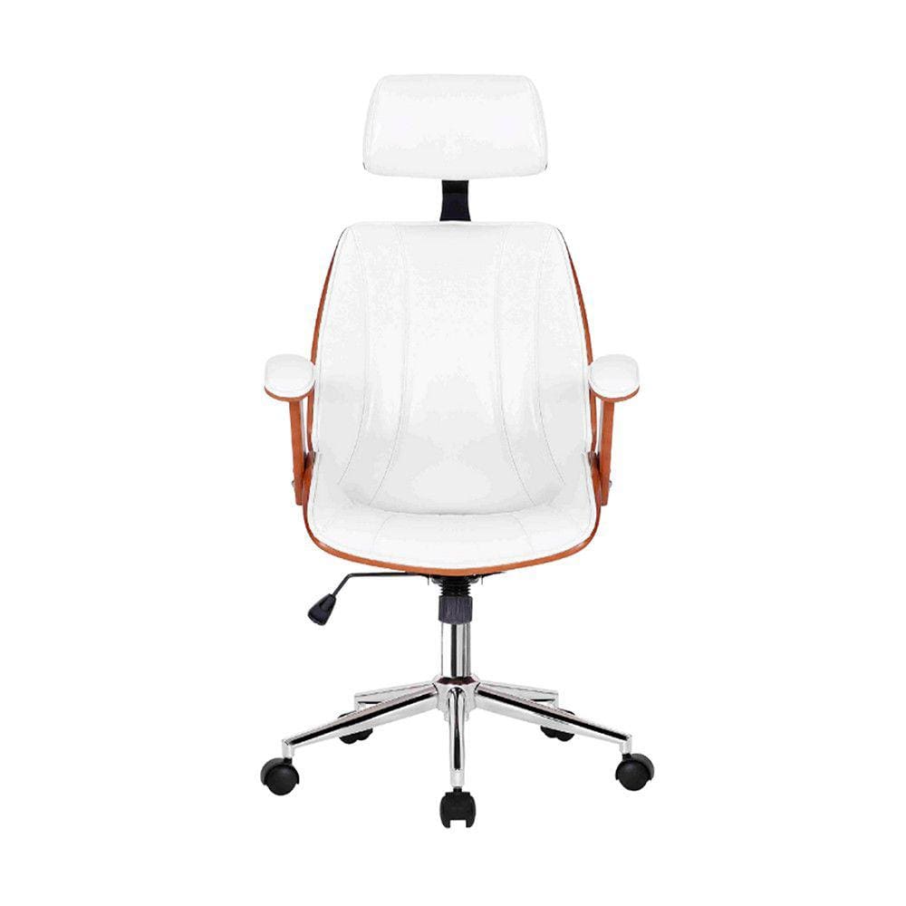 Cadeira Presidente Kopenhagen Revestido em Couro Fratini