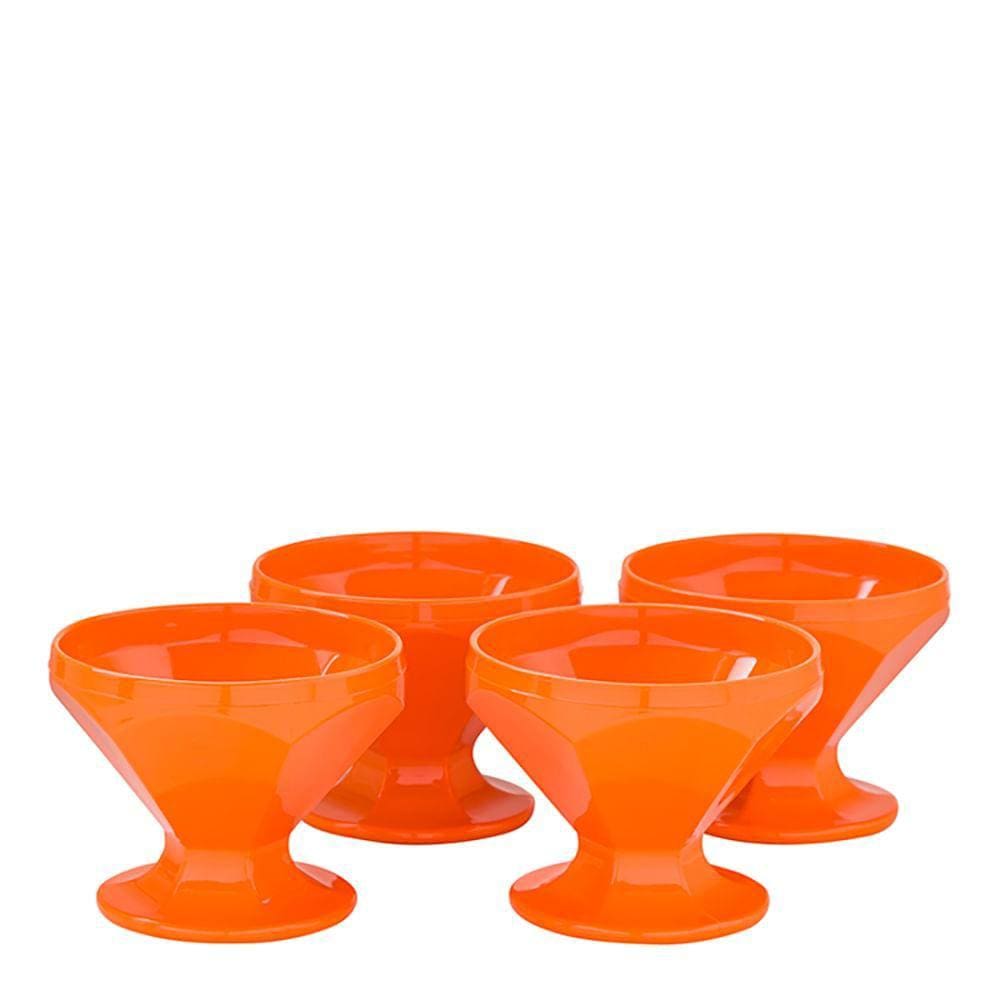 Conjunto de Taça de Sobremesa Caribe 150ml 4 Peças Laranja em Polipropileno Linha Tropical VEM