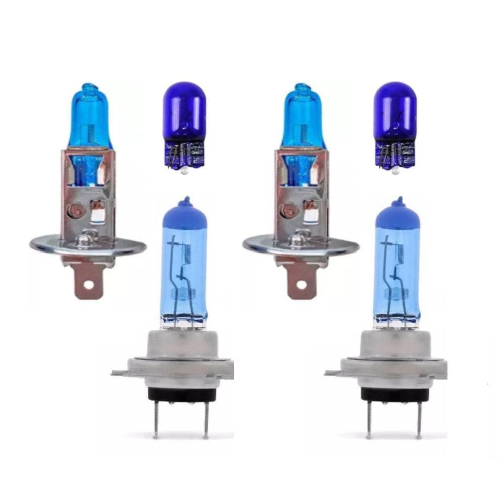 Kit Lampada Farol Alto/Baixo H1 H7 T10 Vidro 12V Lanterna