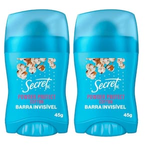 Kit 2 Antitranspirantes em Barra Secret Powder Protect Algodão 45g