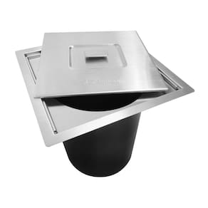 Lixeira De Embutir Pia Cozinha Inox Quadrada 5 Litros Tubrax