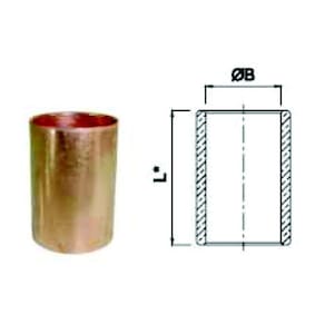 Luva Passante Cobre  B 22 B 22Mm Ramo  SEM ANEL DE SOLDA