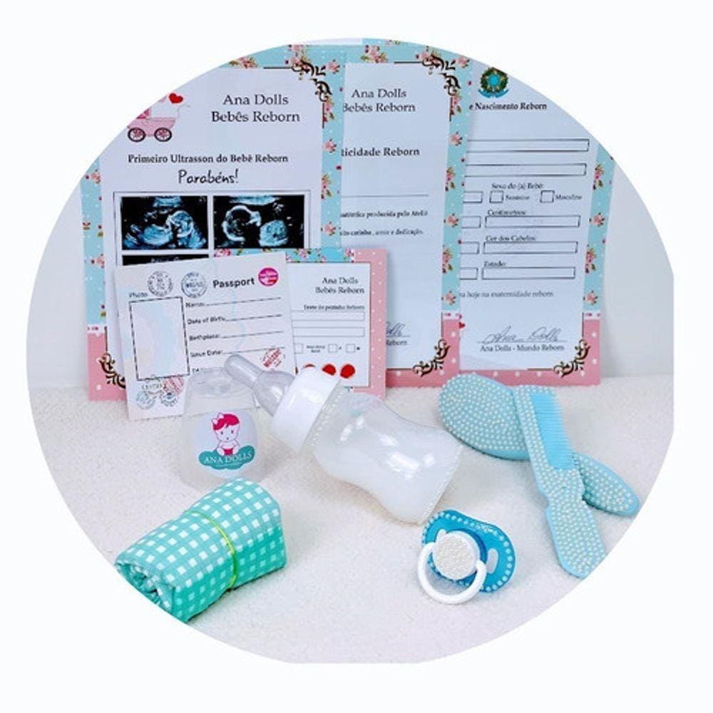 Kit Acessórios Para Bebê Reborn Azul