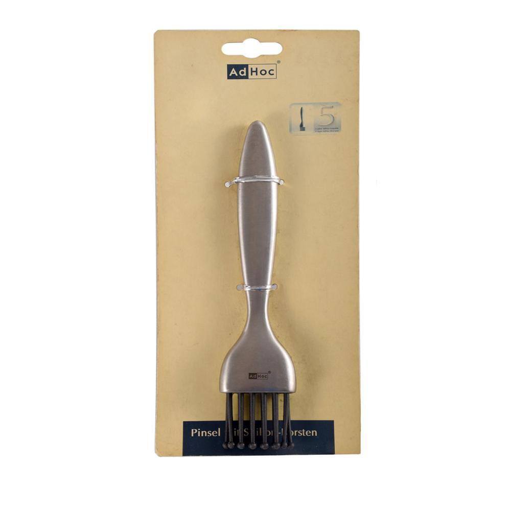 Pincel Inox Culinário Com Cerdas em Silicone Cozinha AdHoc