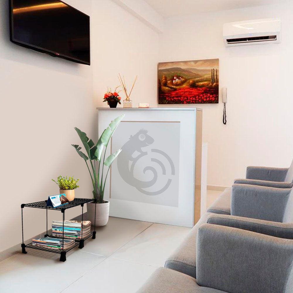 Mesa de Centro Aramada Mesinha Retangular Apoio para Sala Decoração Casa 35x60cm Preto