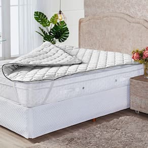 Protetor Pillow Top Branco Casal Padrão Super Volumoso 300 Gramas/m² - Tecido Microfibra