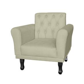 Poltrona Estofada Com Capitone Para Salão de Beleza Classic Corano Bege - LM DECOR