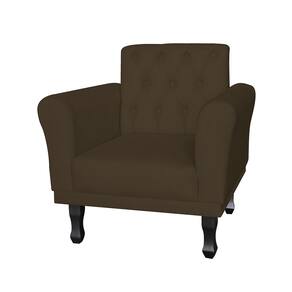 Poltrona Estofada Com Capitone Para Salão de Beleza Classic Corano Marrom - LM DECOR