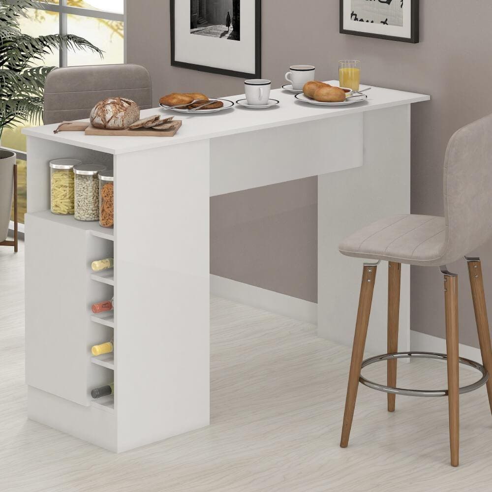 Bancada Gourmet para Cozinha com 5 Nichos - Branco