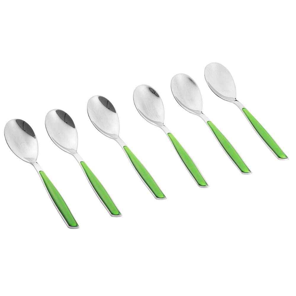 Colher para Café 15cm Inox 6 Peças Verde Glamour Bugatti