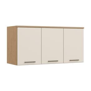 Armário Aéreo Modulado Elegance 3 Portas - Carvalho/Off White