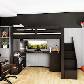 Cama Alta Star Plus Office Gamer Preto - Casatema
