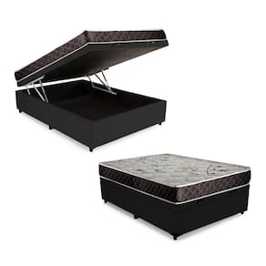 Cama Box Baú Casal Colchão Gold Espuma D33 Acolchões + Box Sintético 59x138x188