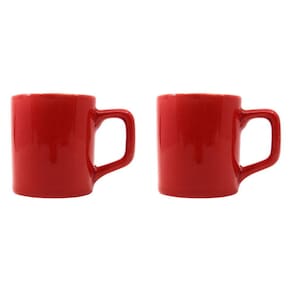 Jogo 2 Xícaras 80mL Café Expresso Vermelho Mini Canecas Chá
