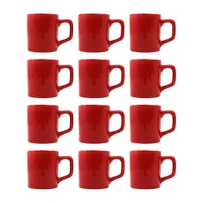 Kit 12 Mini Canecas Chá Vermelho 80mL Xícara Café Expresso
