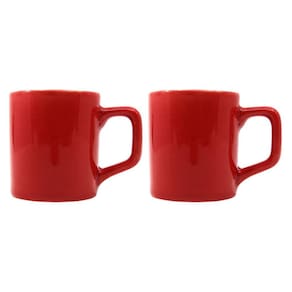 Jogo 2 Xícaras Café 80mL Cerâmica Vermelho Mesa Posta