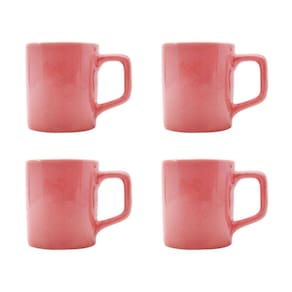 Kit 4 Mini Canecas Chá Rosa 80mL Xícara Café Expresso
