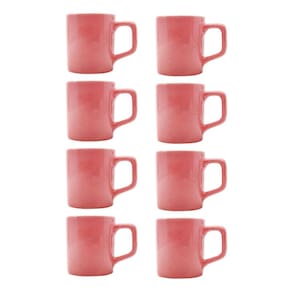 Kit 8 Mini Canecas Chá Rosa 80mL Xícara Café Expresso