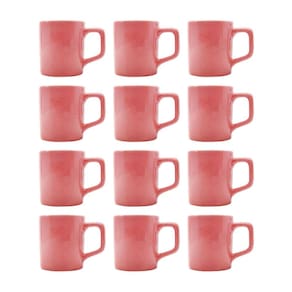 Kit 12 Mini Canecas Chá Rosa 80mL Xícara Café Expresso